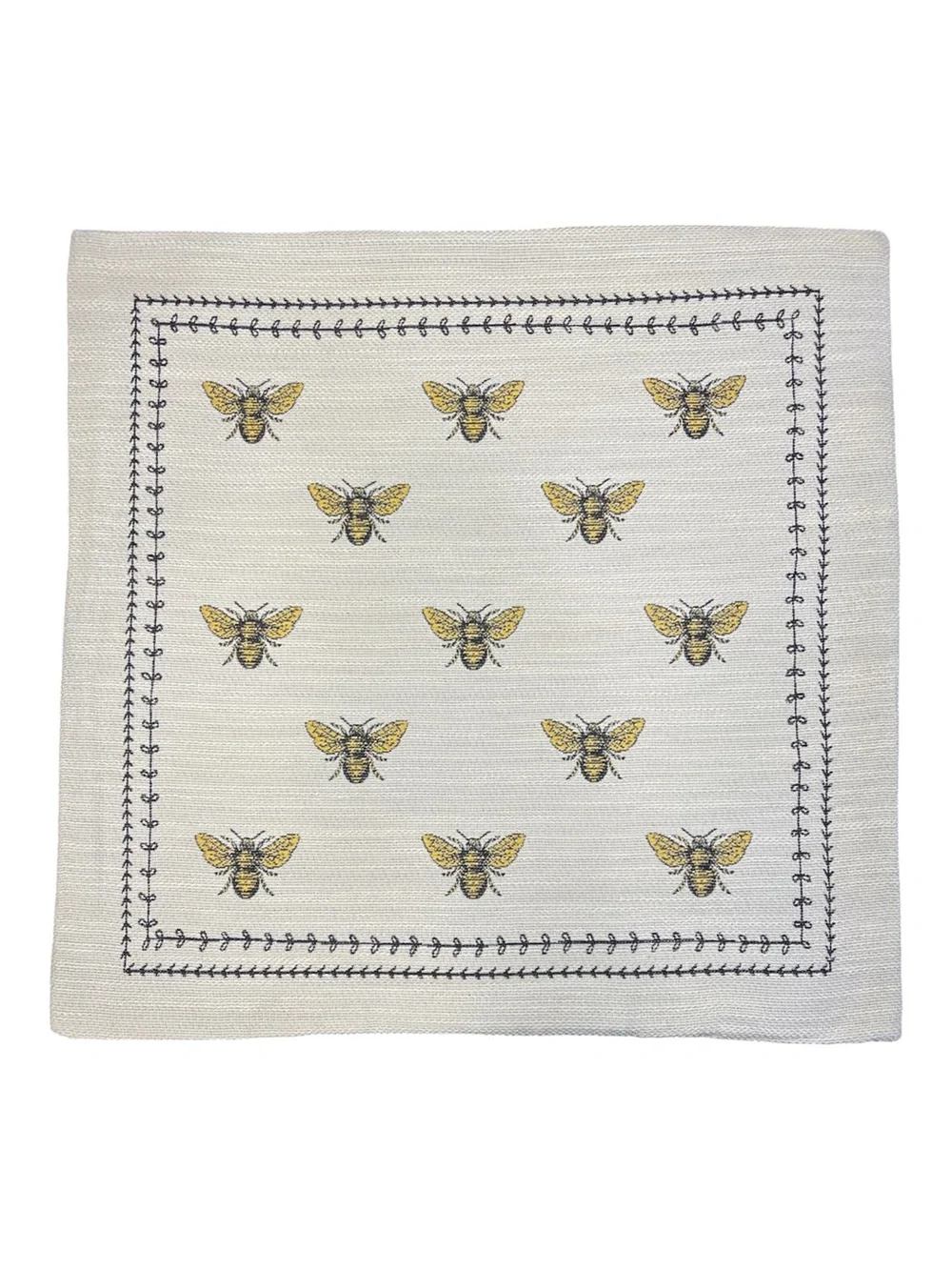 Bee Accent Throw Pillow Cover 18x18 Home Decor Square Neutral Gold Ivory